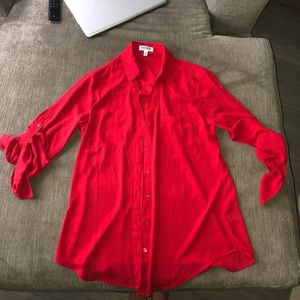 Express vibrant red button down! NWOT
